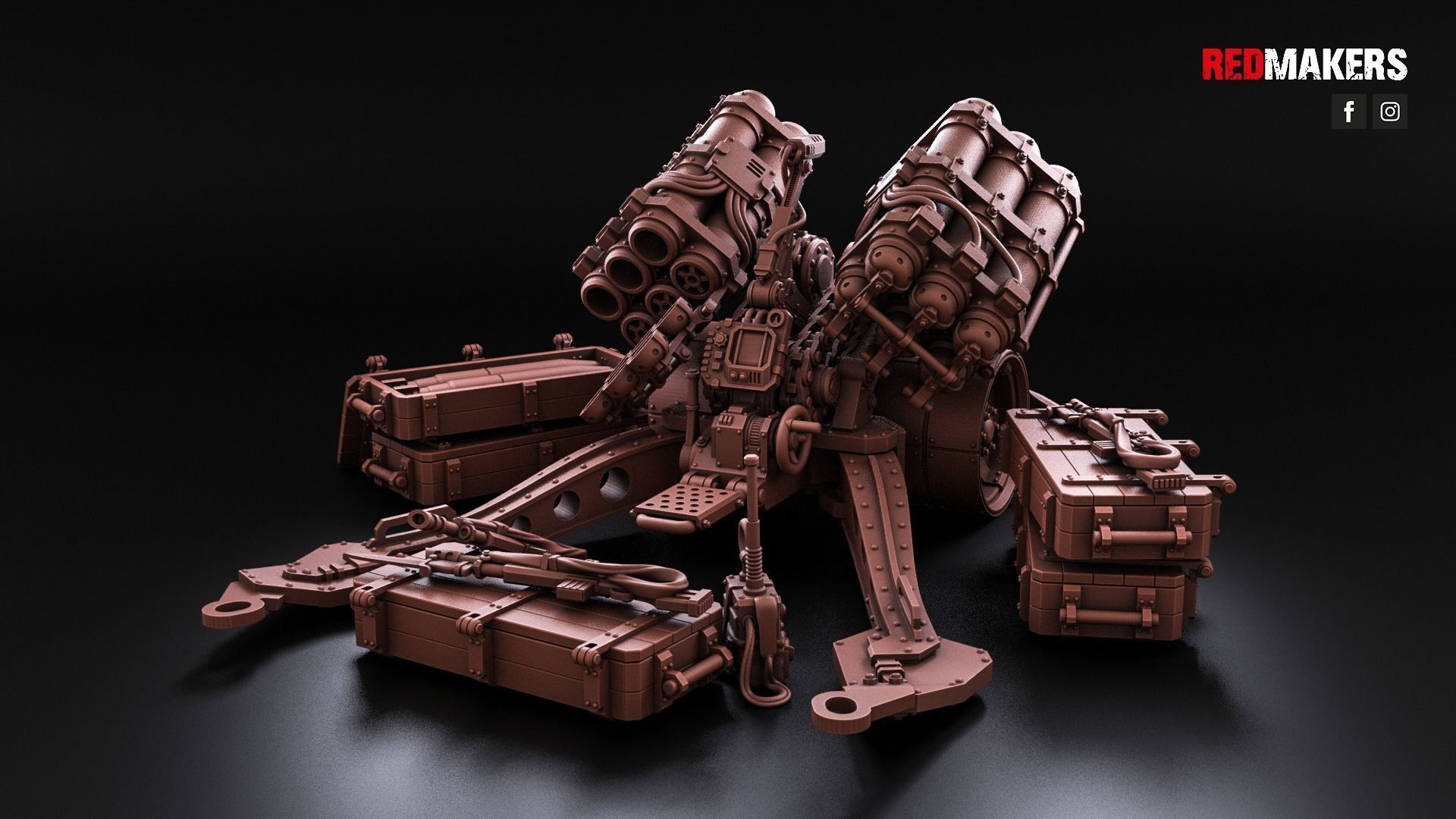 Multi Missile Launcher - Death Division - Field artillery 3D print model_7