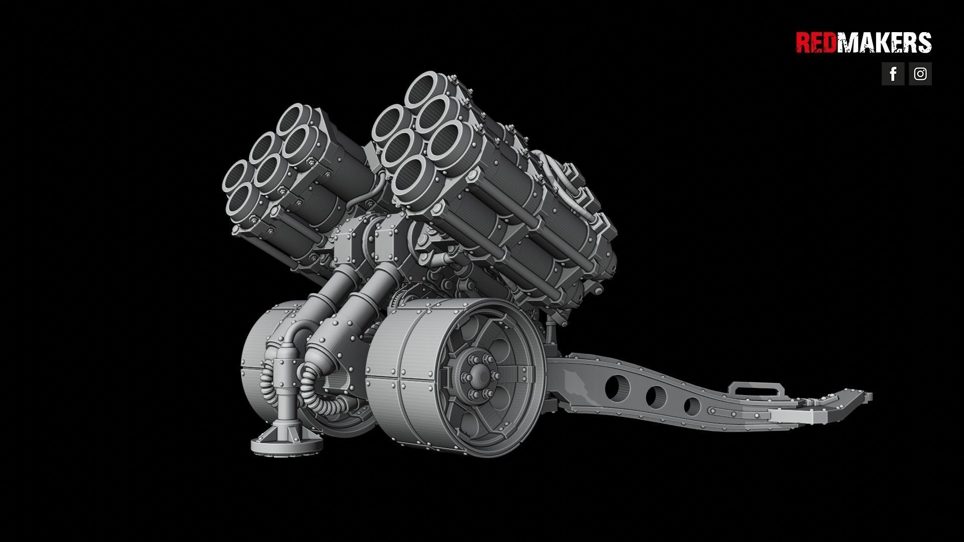 Multi Missile Launcher - Death Division - Field artillery 3D print model_13