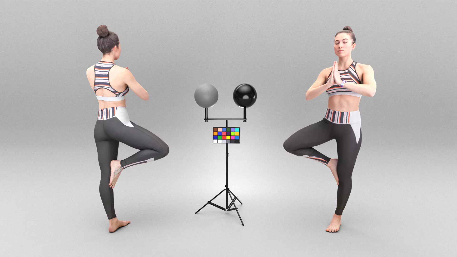 Sporty young woman meditating 378 Low-poly 3D model