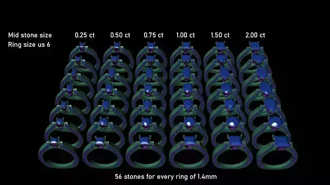42 variants Solitaire Rings batch files