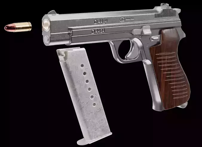 P210-BASED silver pistol