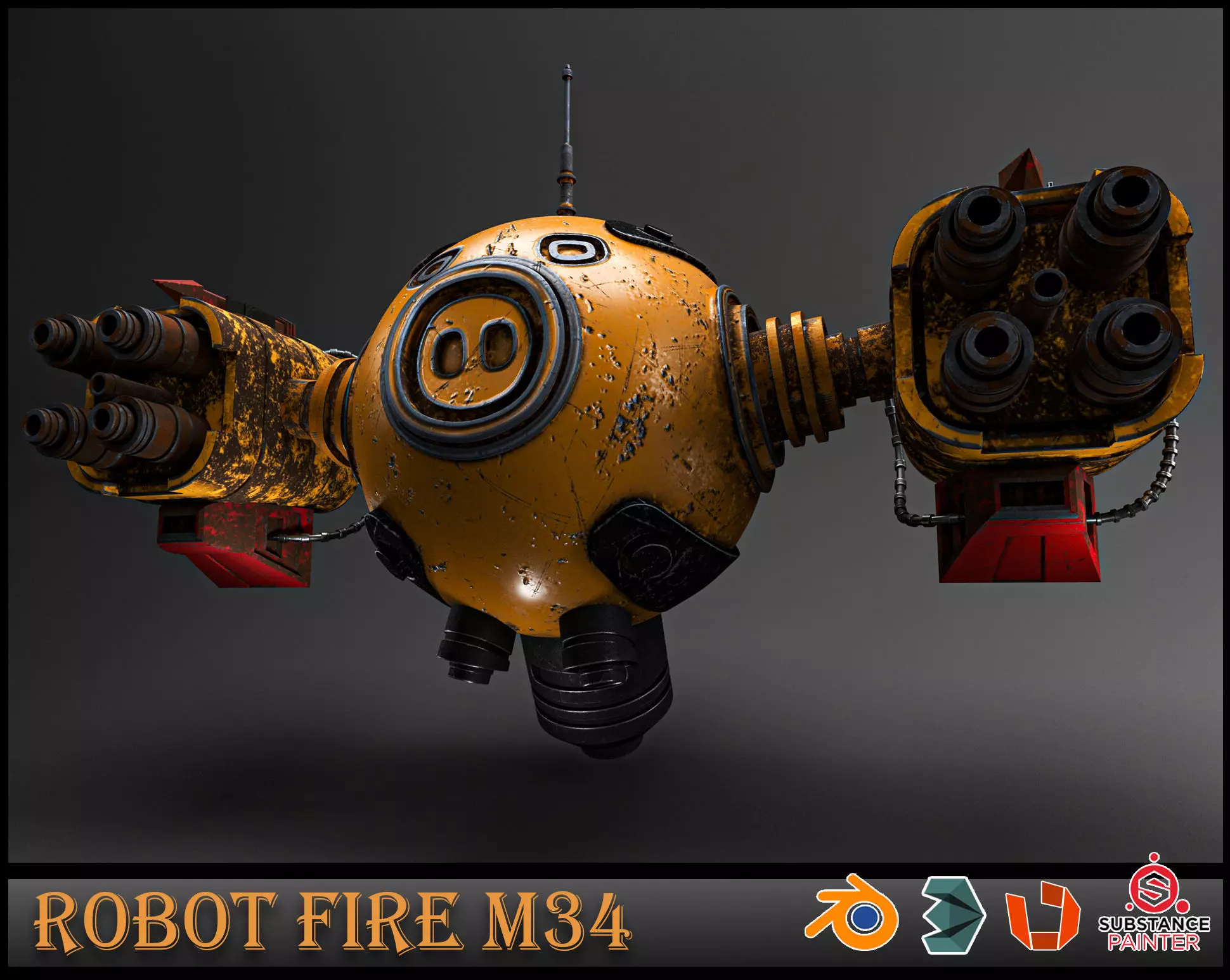 Robot Fire M34 3D model