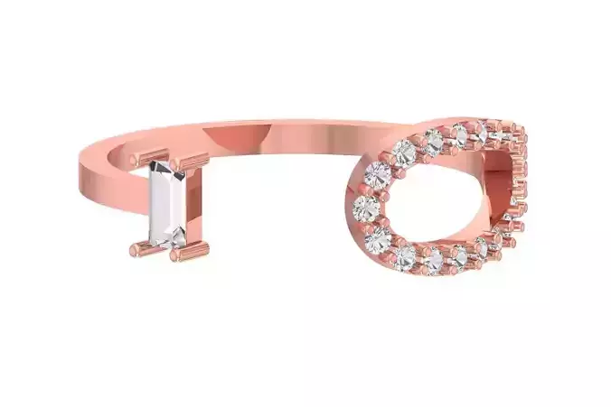 Solitaire Women Baguette Stone Band Ring