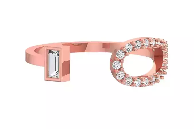 Solitaire Women Baguette Stone Band Ring