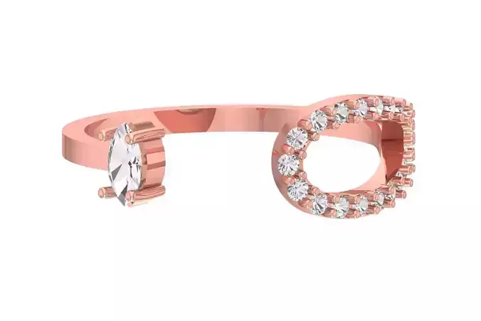 Solitaire Women Marquise Stone Band Ring