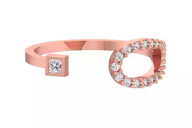 Solitaire Women Princess Stone Band Ring