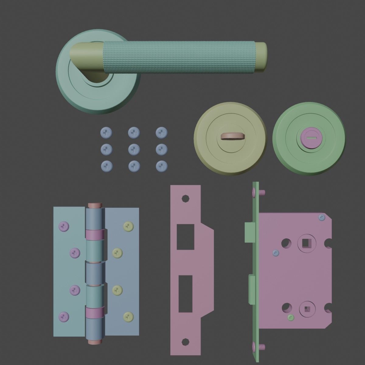 door handle pack 3D model_1