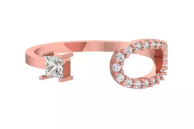 Solitaire Women Princess Stone Band Ring