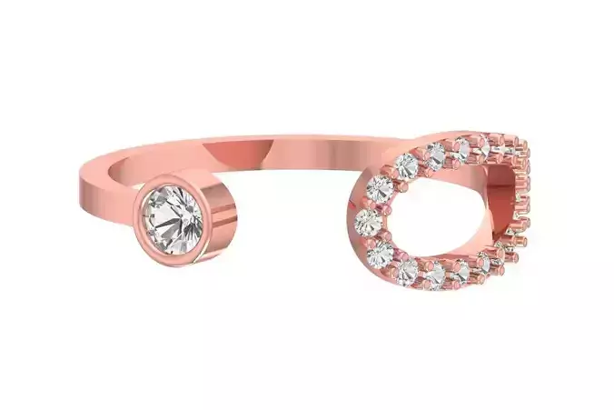 Solitaire Women Round Stone Band Ring