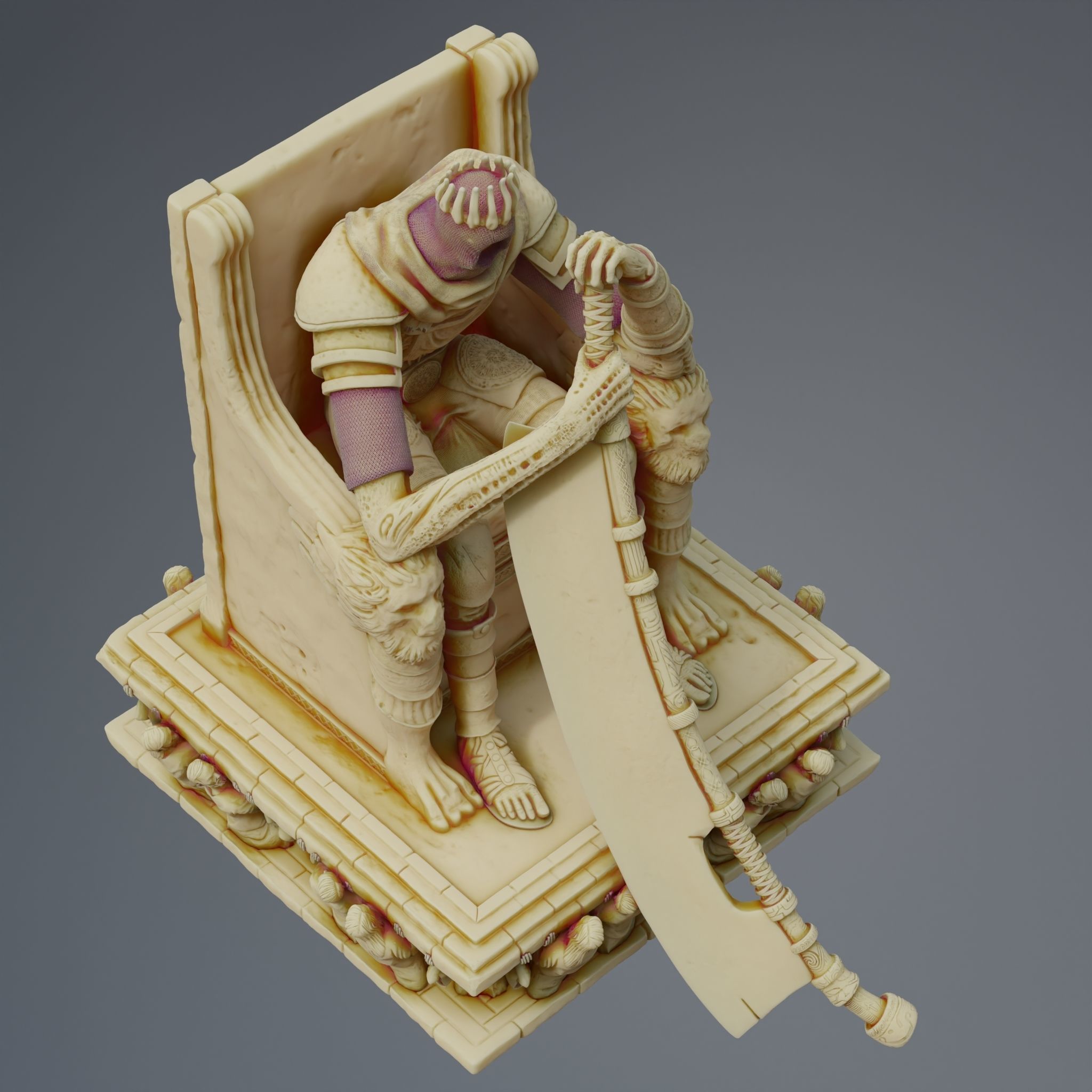 Yhorm the Giant Dark Souls 3 Boss Statue 3D print model_4