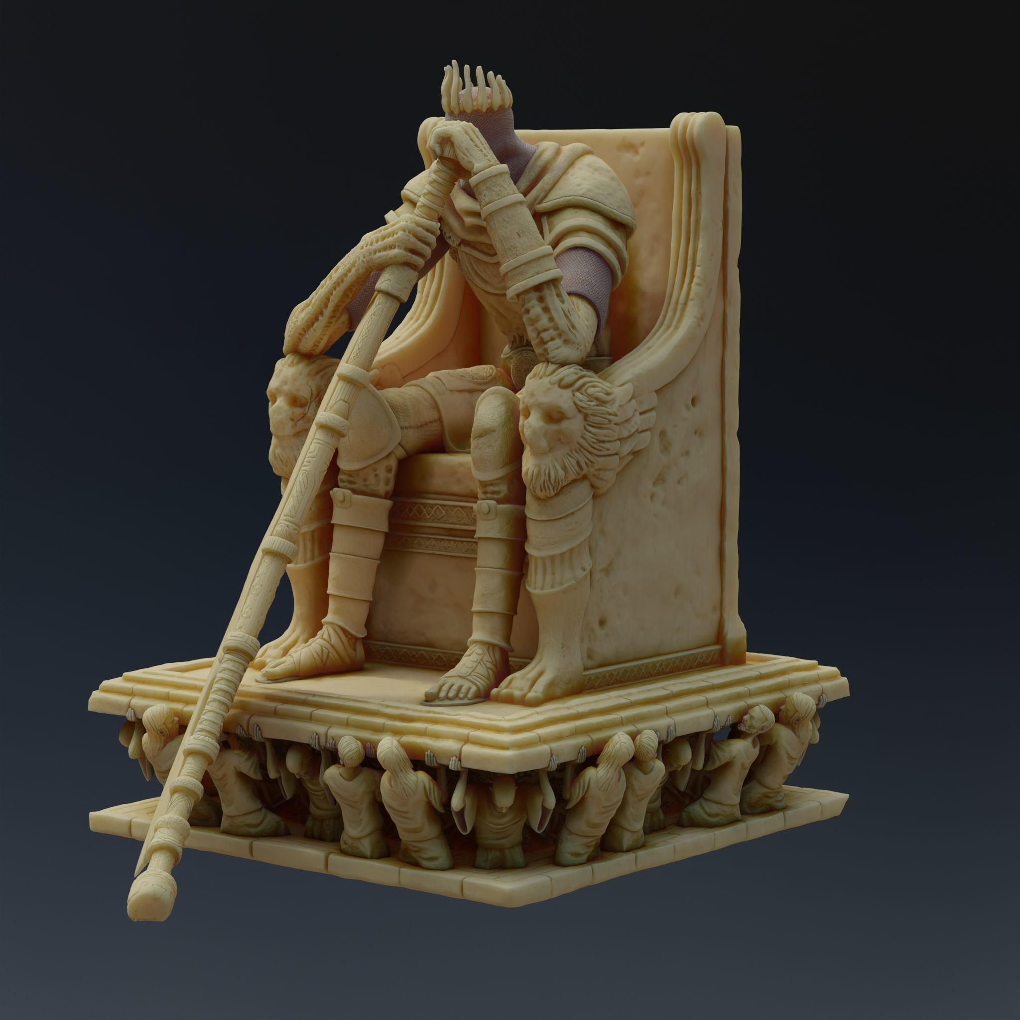 Yhorm the Giant Dark Souls 3 Boss Statue 3D print model_6