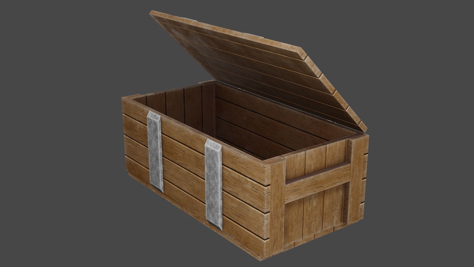 Wood Crate Low-poly 3D model_4