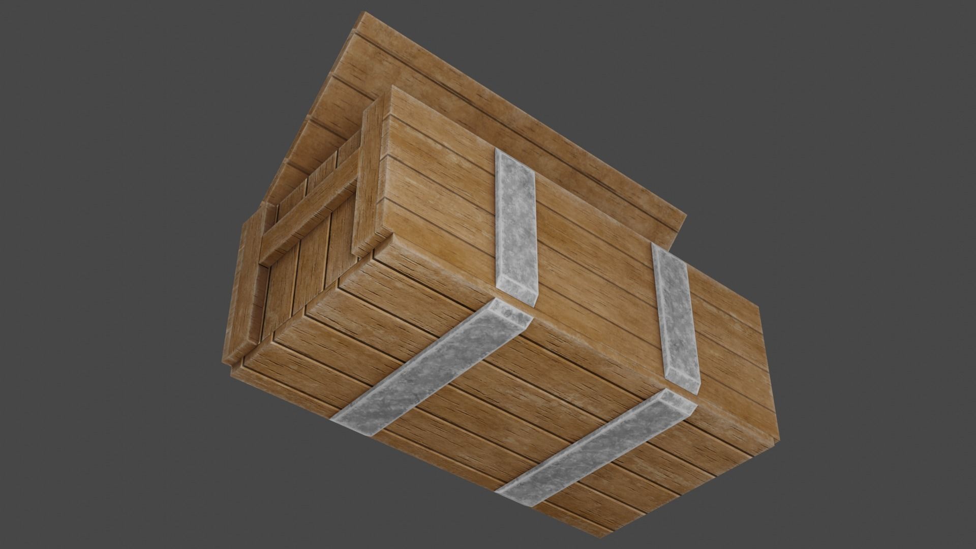 Wood Crate Low-poly 3D model_5