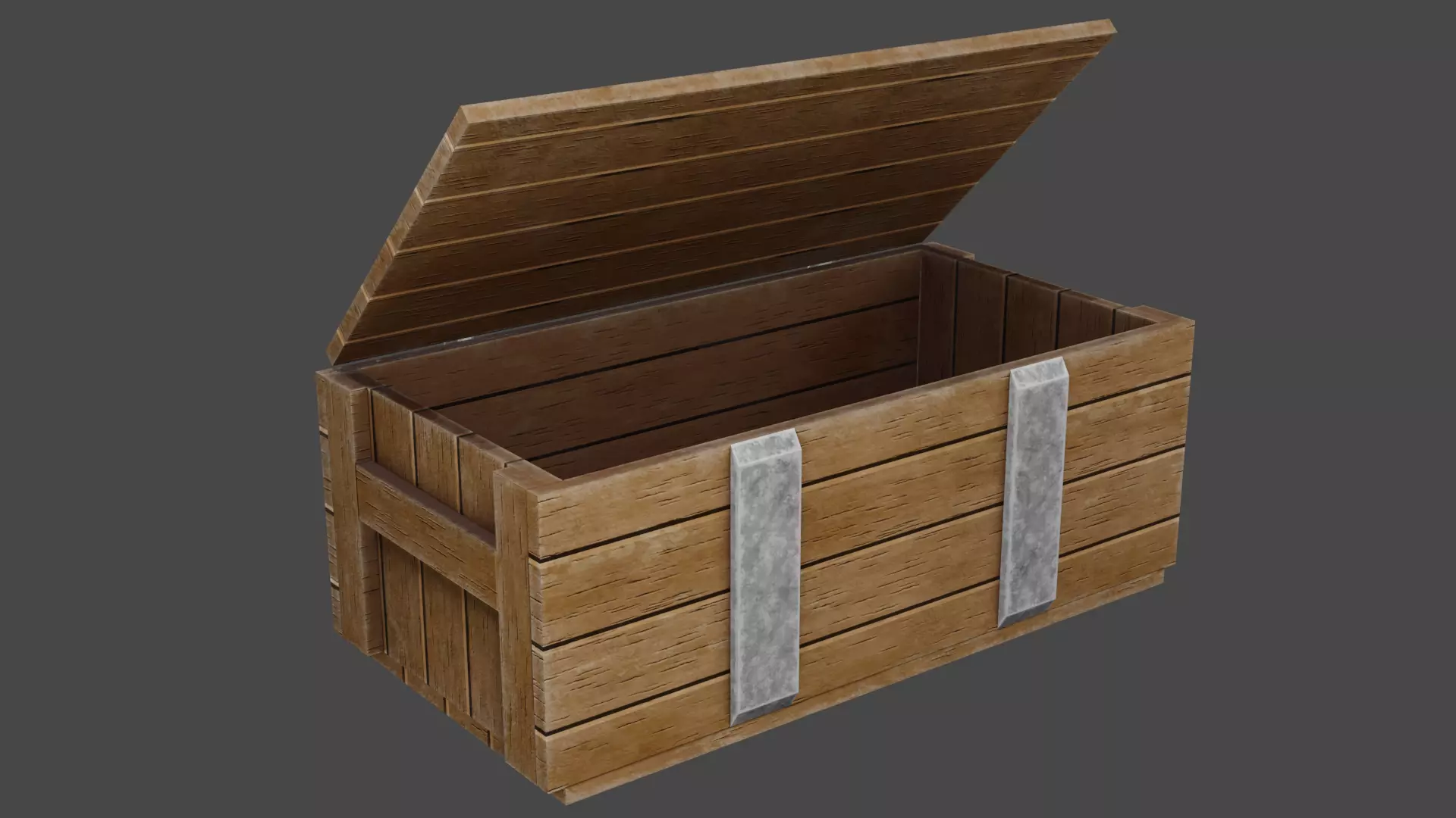Wood Crate Low-poly 3D model_0