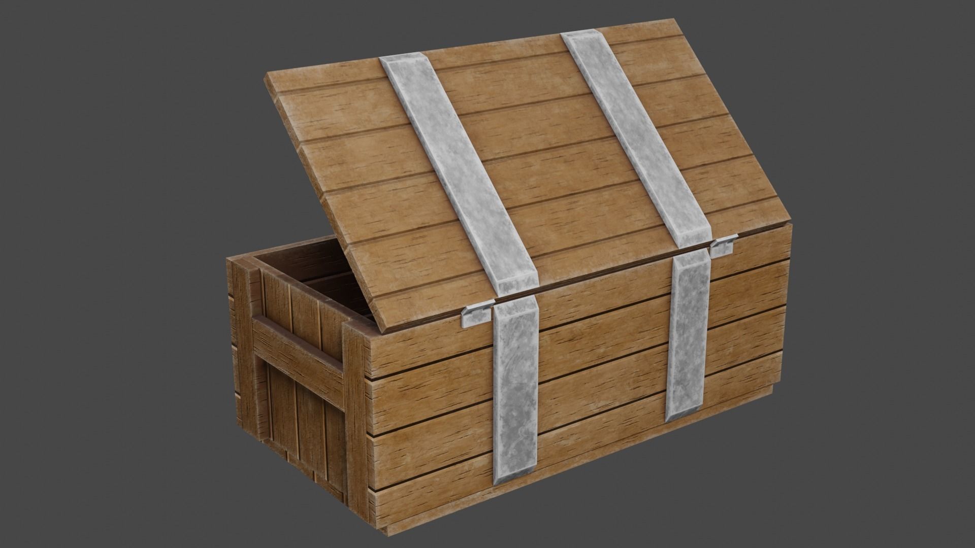 Wood Crate Low-poly 3D model_3