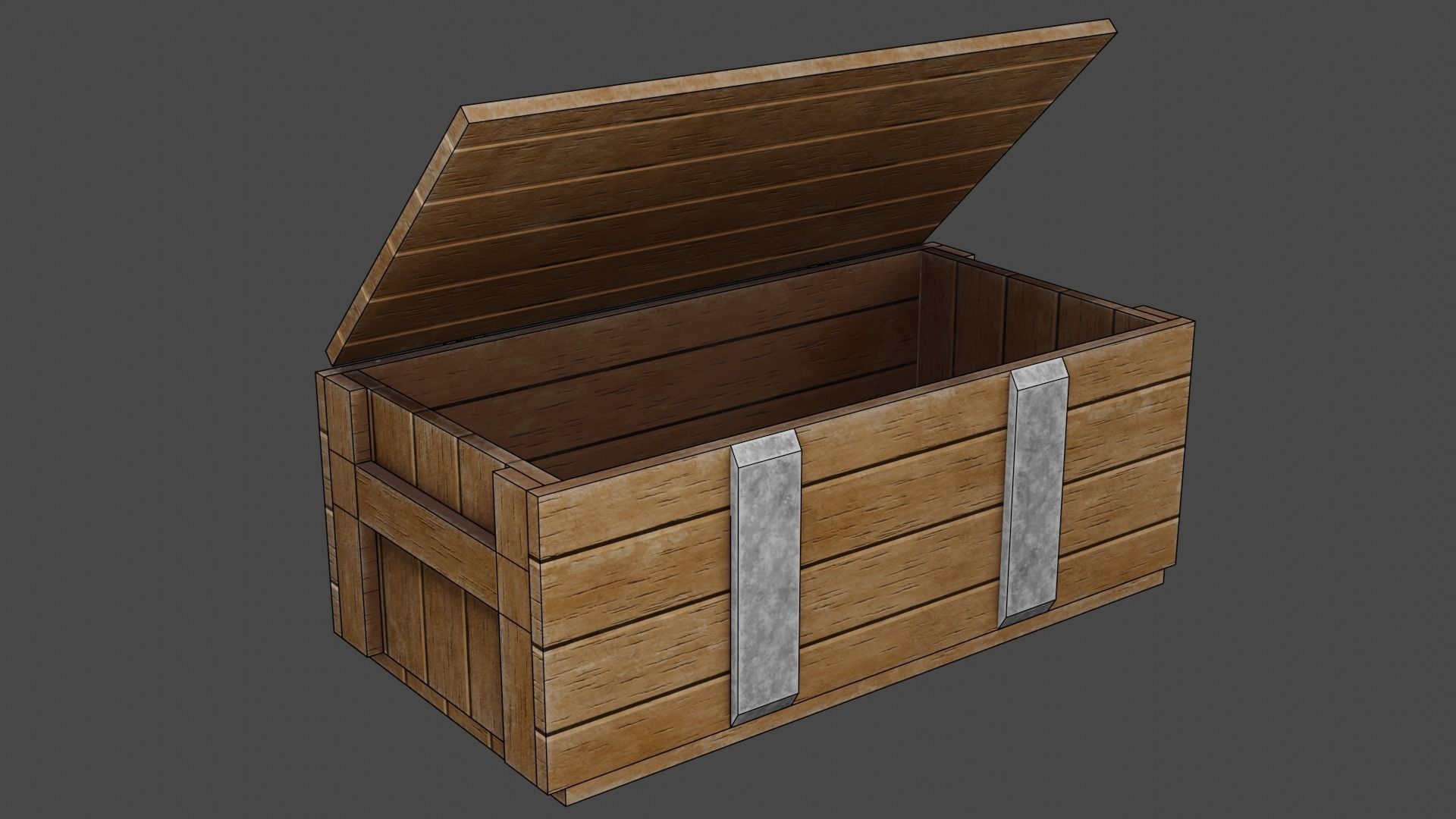 Wood Crate Low-poly 3D model_7