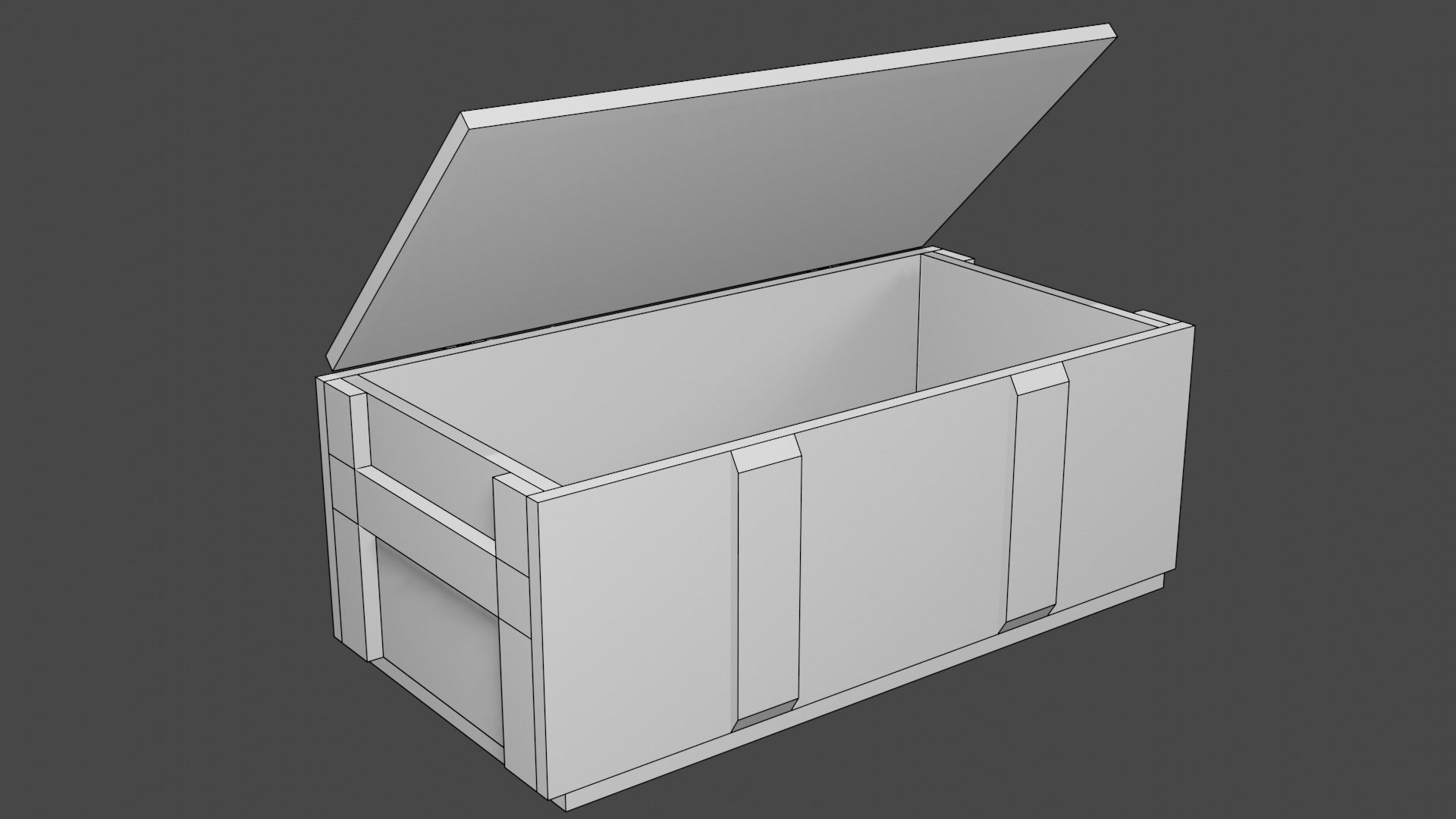 Wood Crate Low-poly 3D model_8