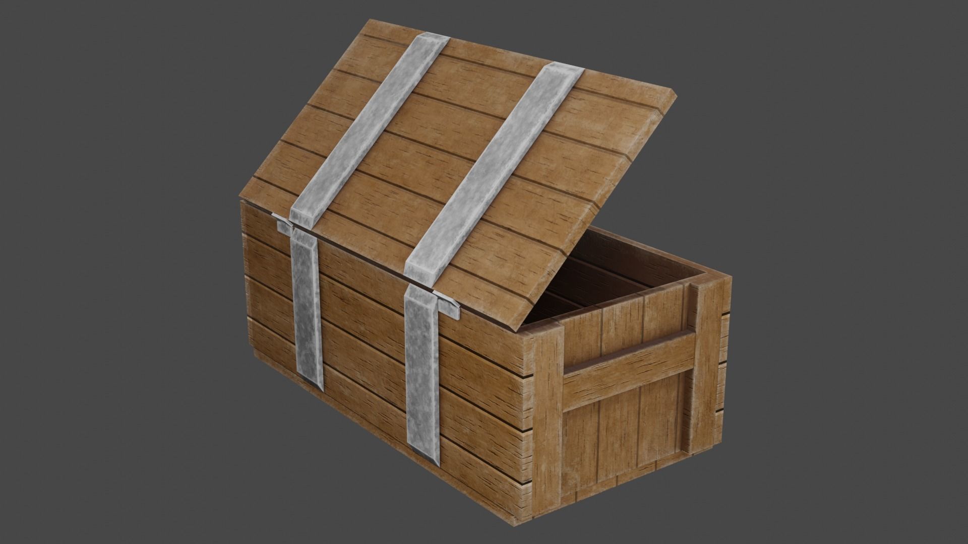 Wood Crate Low-poly 3D model_2