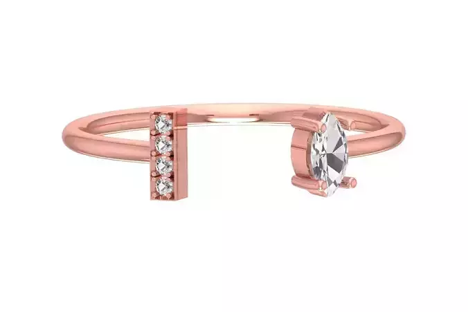 Solitaire Women Marquise Stone Band Ring