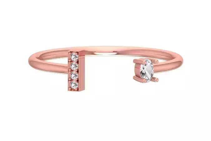 Solitaire Women Oval Stone Band Ring