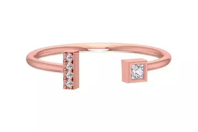 Solitaire Women Princess Stone Band Ring