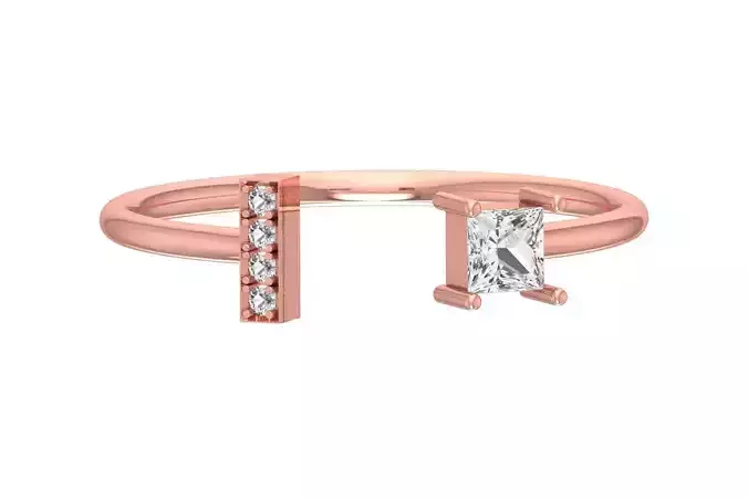 Solitaire Women Princess Stone Band Ring