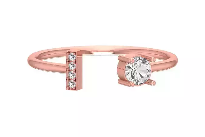 Solitaire Women Round Stone Band Ring