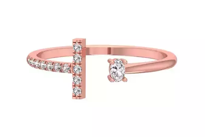 Solitaire Women Oval Stone Band Ring