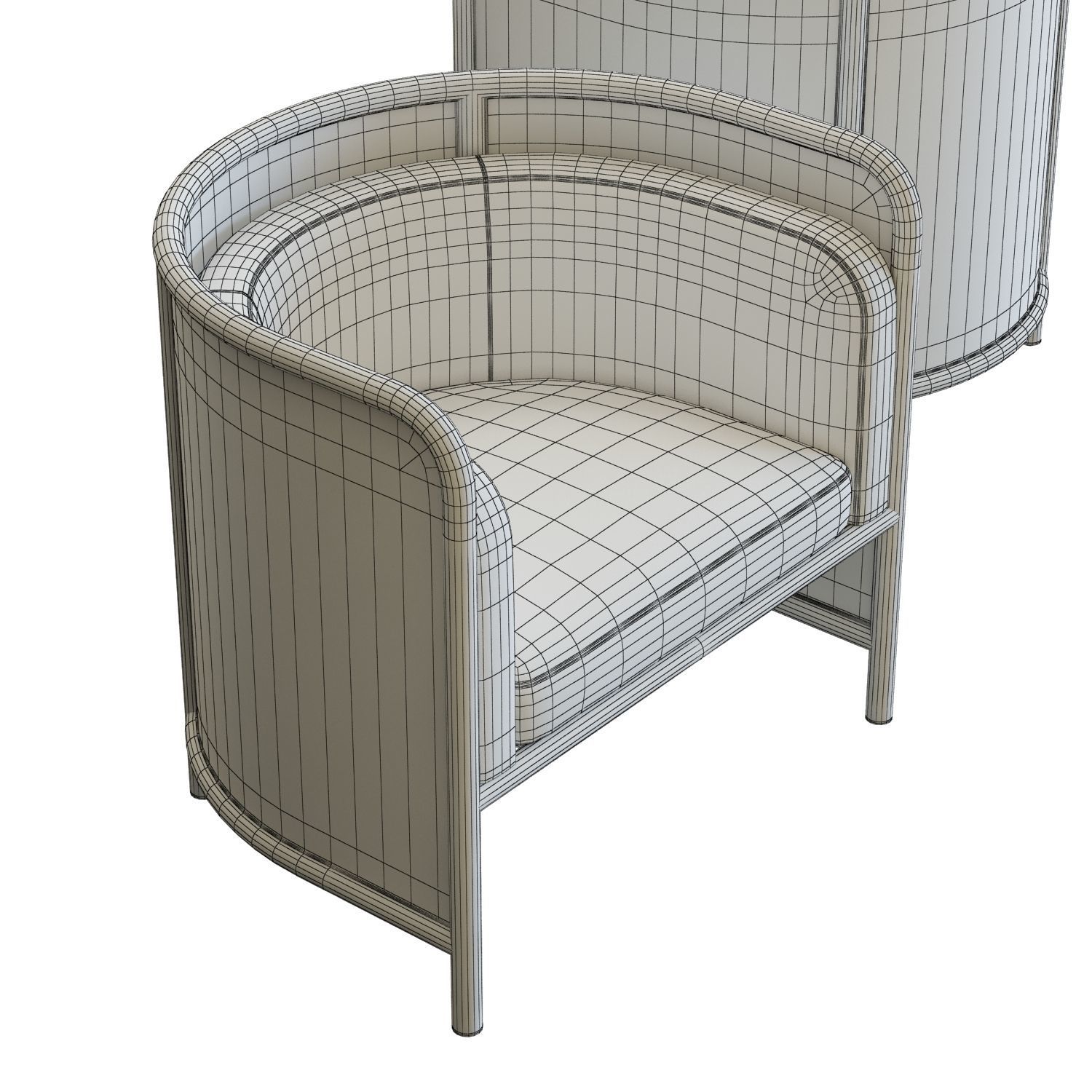 Crate and Barrel Fields Cane Armchair 3D model_6