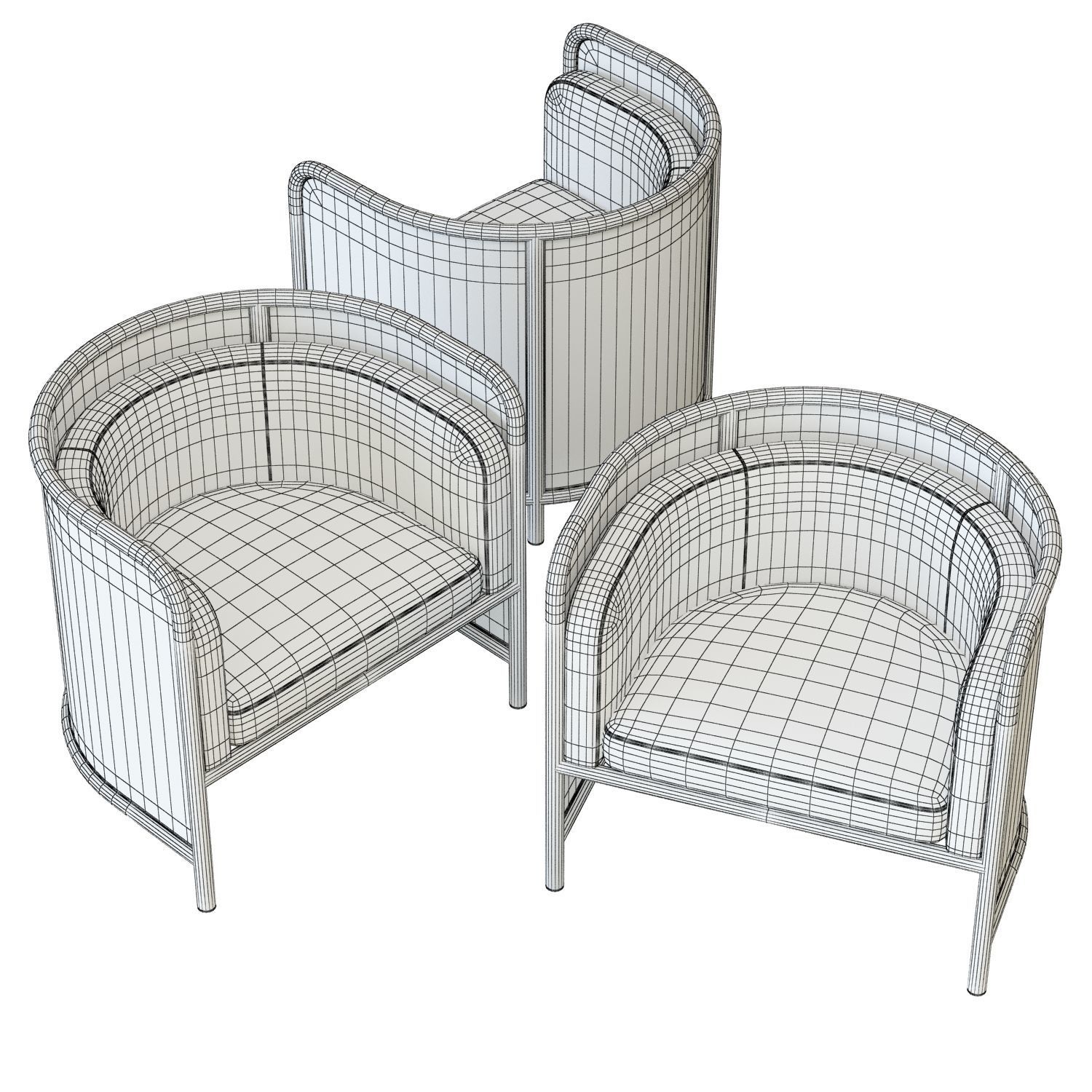 Crate and Barrel Fields Cane Armchair 3D model_9