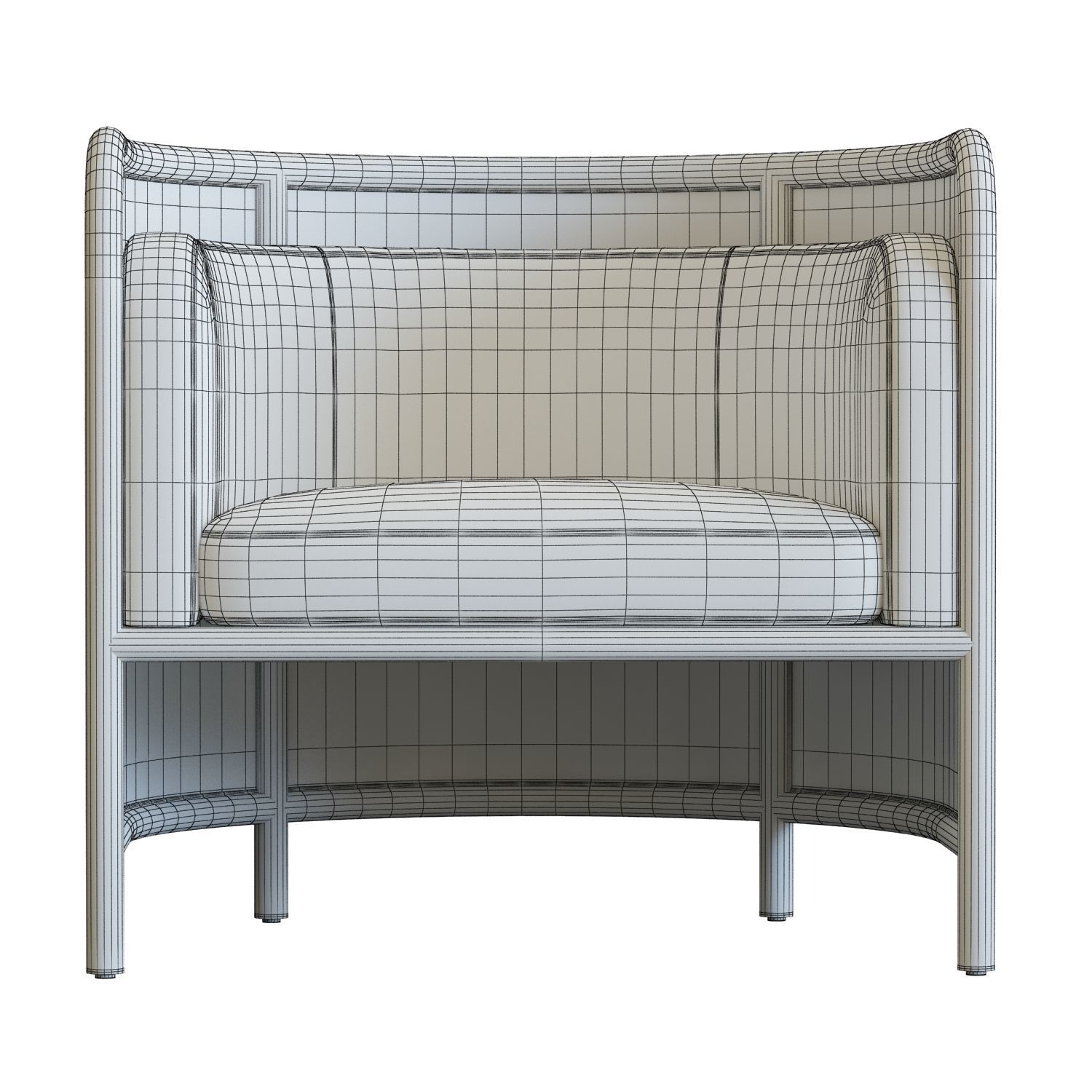 Crate and Barrel Fields Cane Armchair 3D model_7