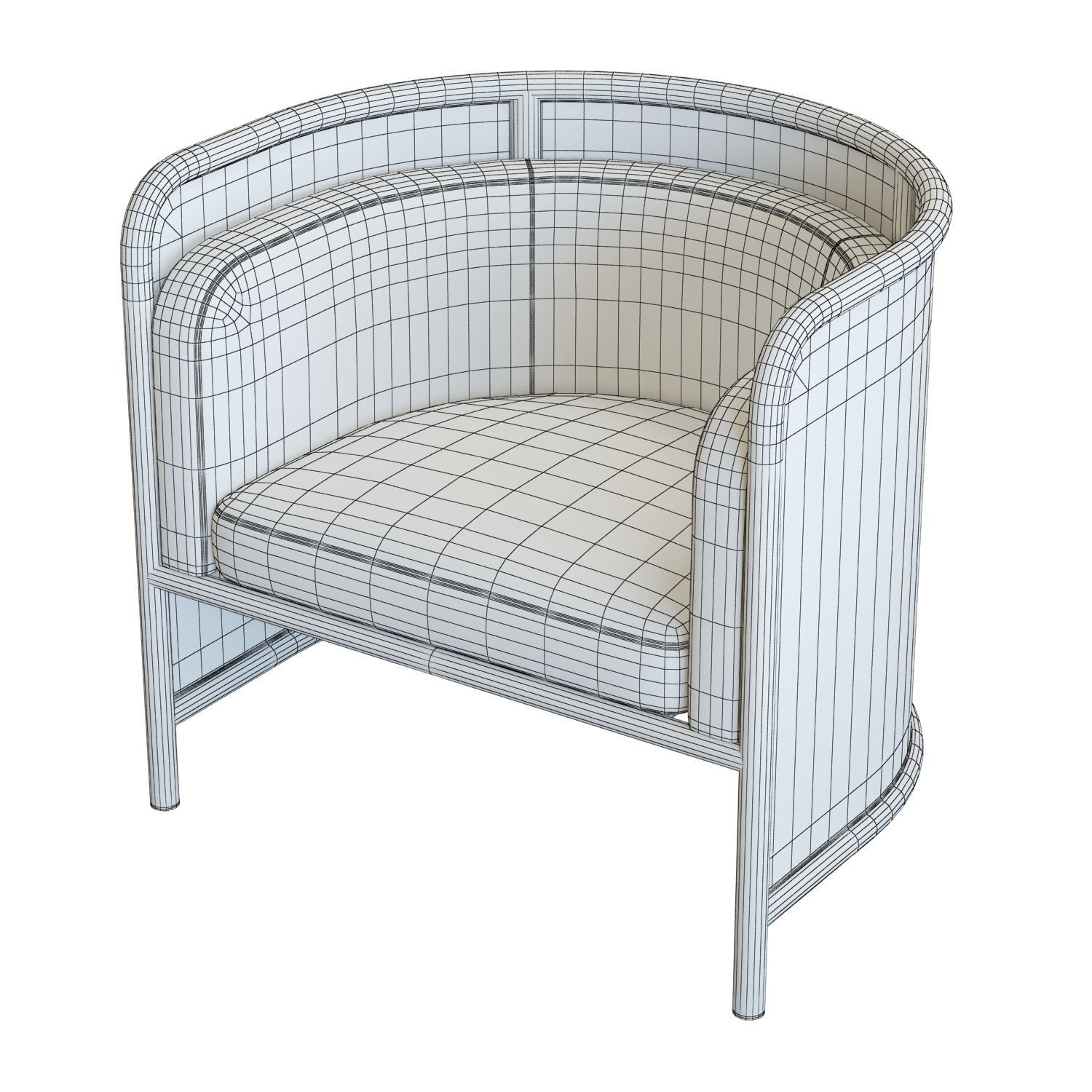 Crate and Barrel Fields Cane Armchair 3D model_8