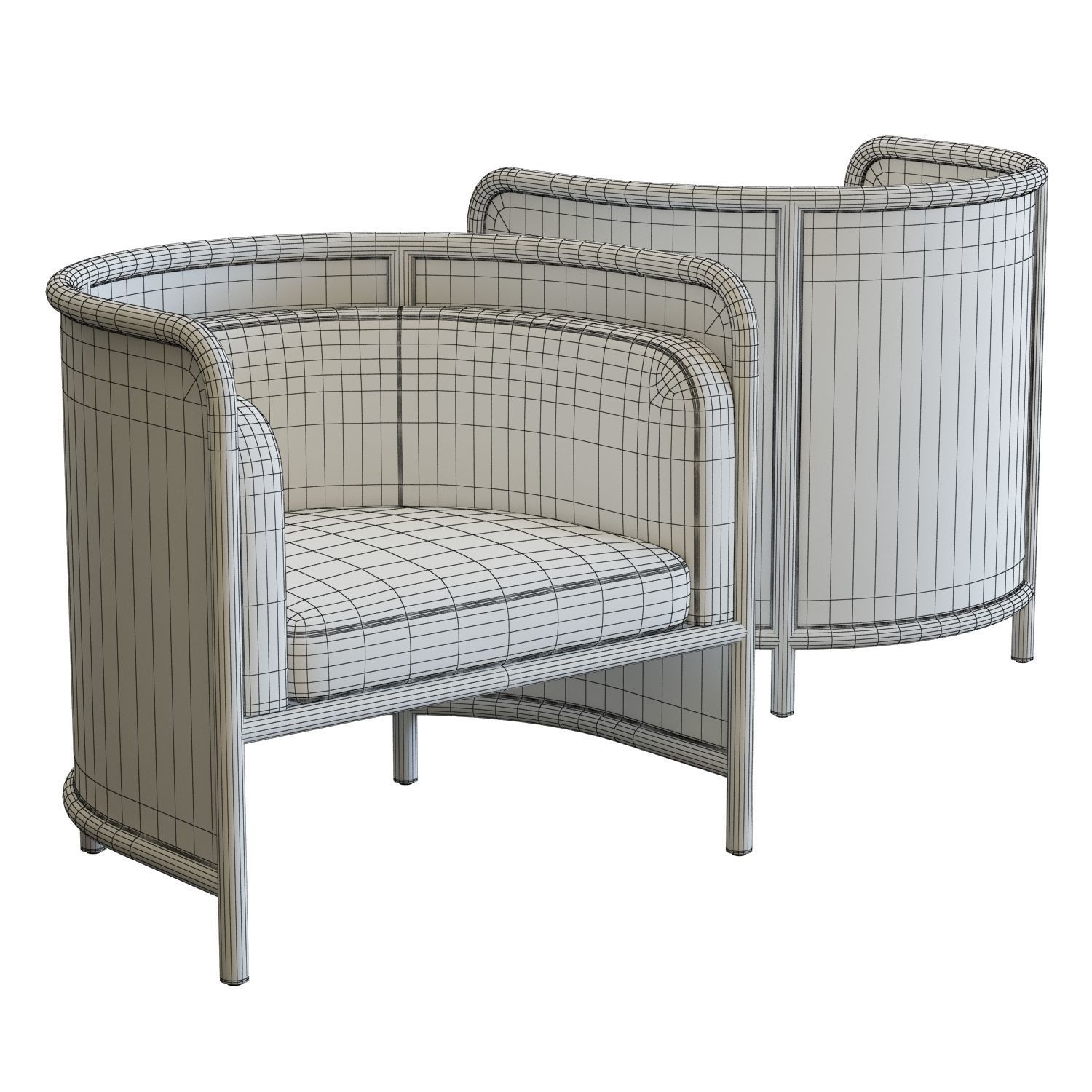 Crate and Barrel Fields Cane Armchair 3D model_5