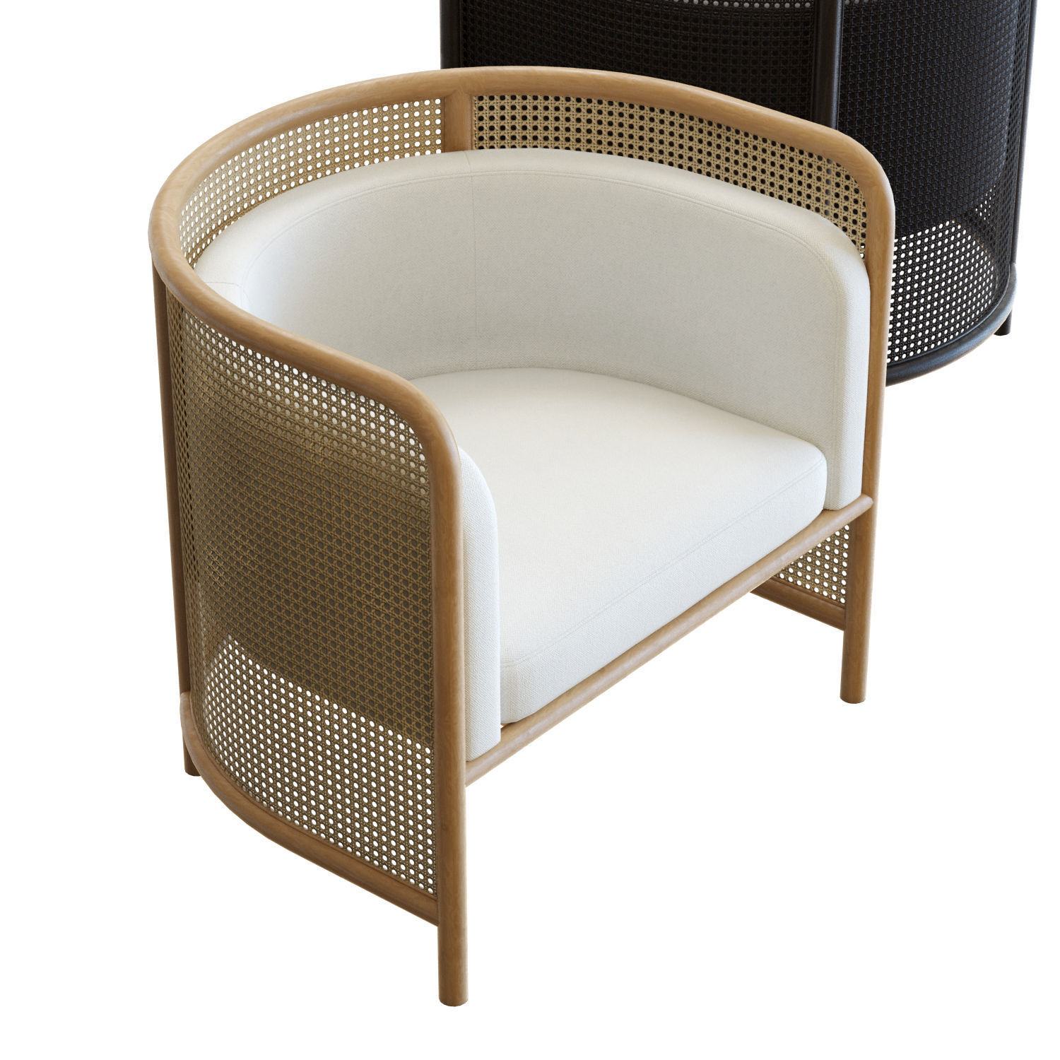 Crate and Barrel Fields Cane Armchair 3D model_2