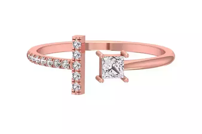 Solitaire Women Princess Stone Band Ring