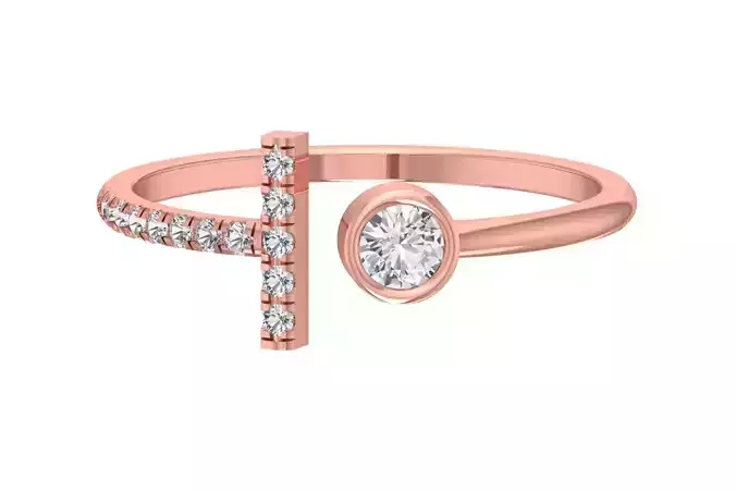 Solitaire Women Round Stone Band Ring