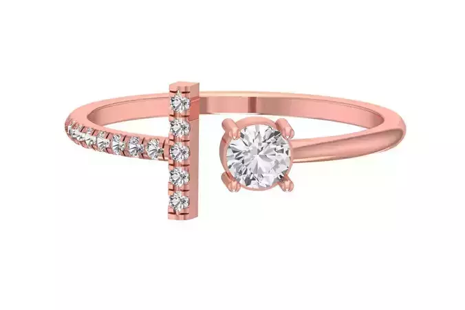 Solitaire Women Round Stone Band Ring