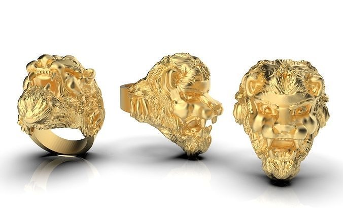 lion ring 3D print model