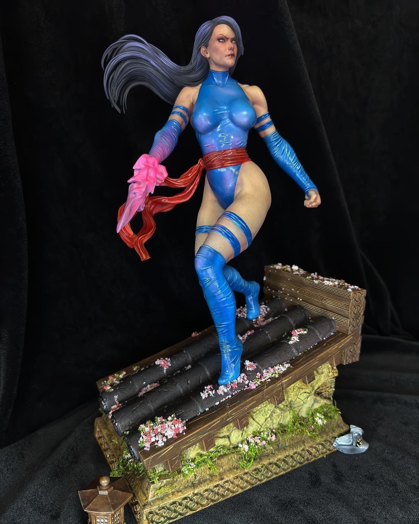 Psylocke woman holding sword 3D print model_3