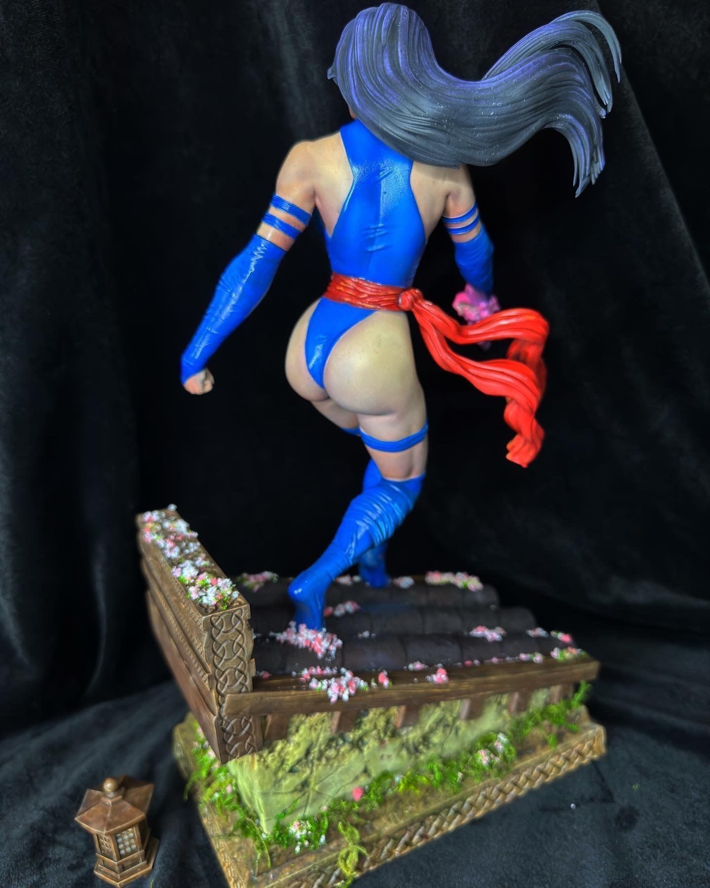 Psylocke woman holding sword 3D print model_2