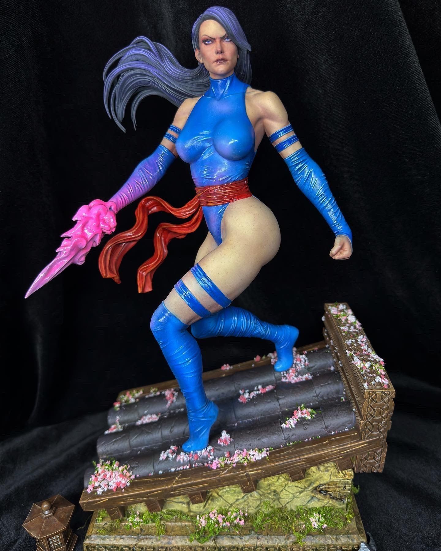 Psylocke woman holding sword 3D print model_4