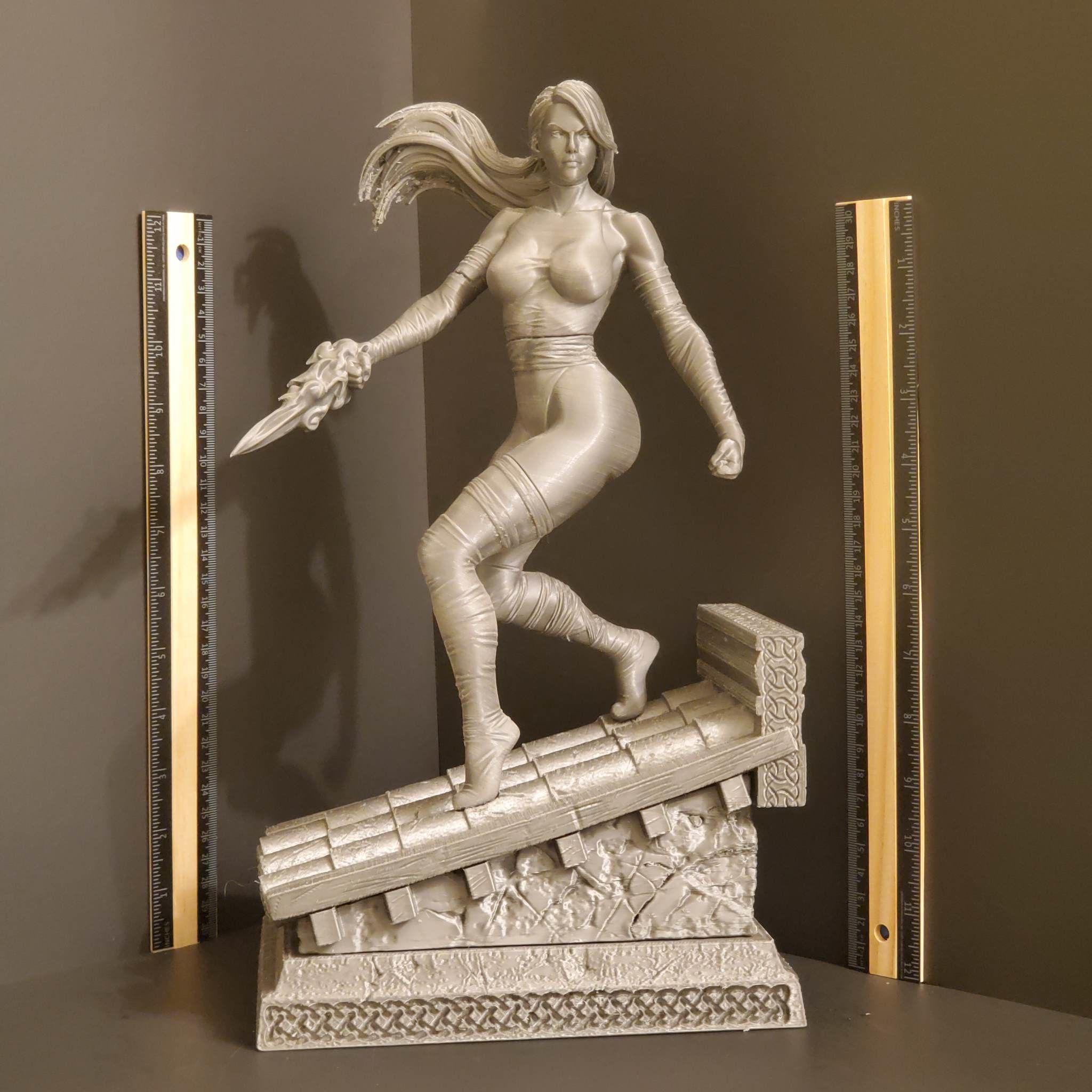 Psylocke woman holding sword 3D print model_20