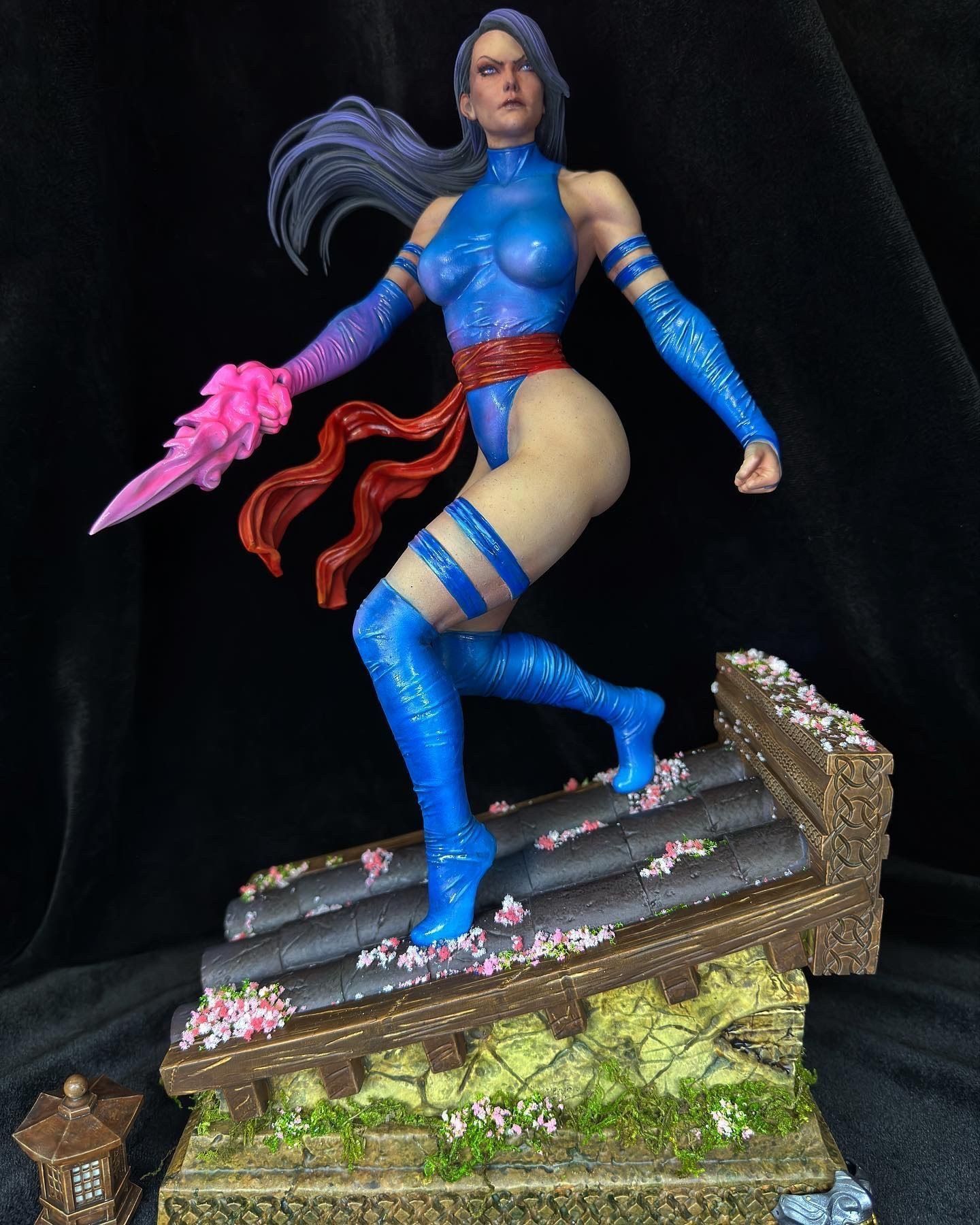 Psylocke woman holding sword 3D print model_1