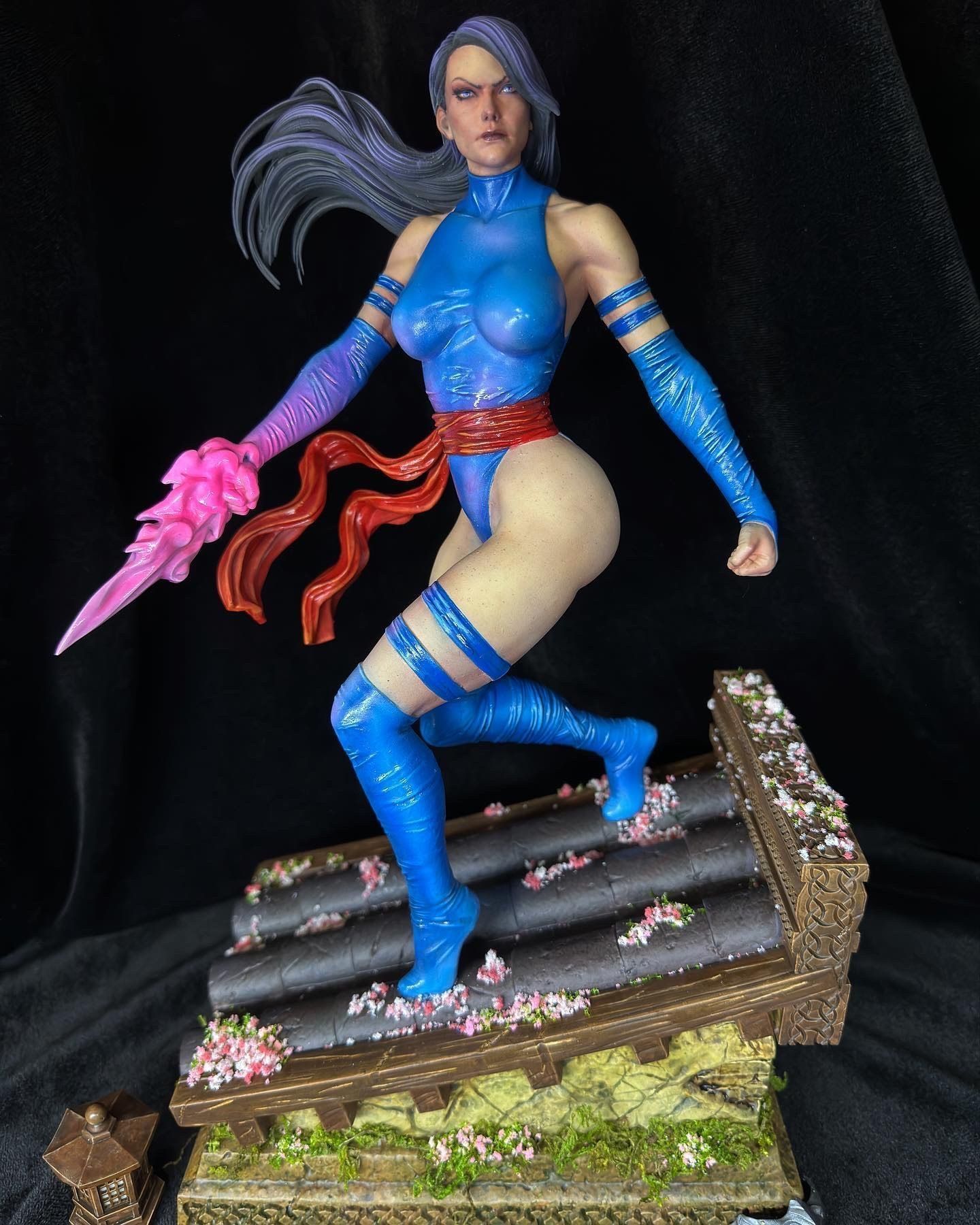 Psylocke woman holding sword 3D print model_5
