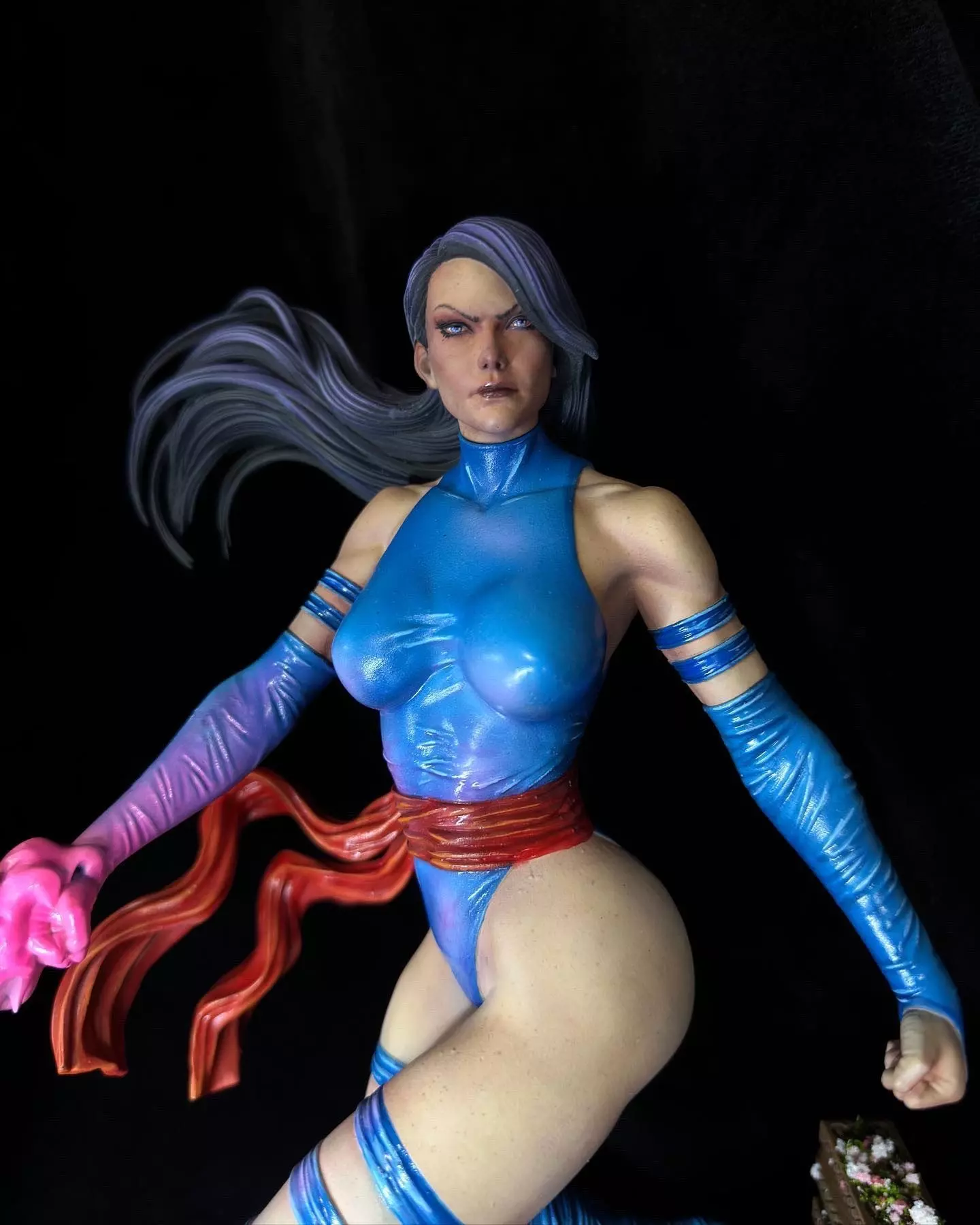 Psylocke woman holding sword 3D print model_0