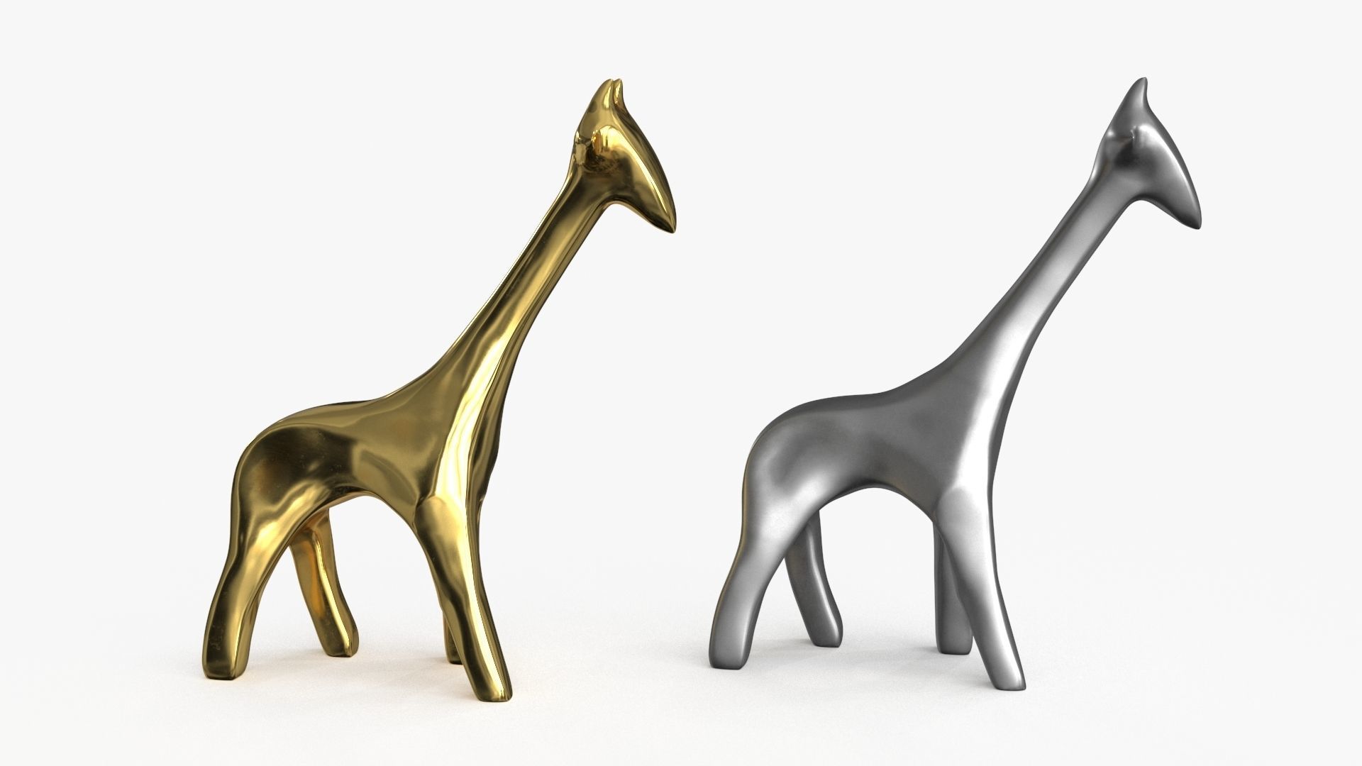 Giraffe Figurines Statuette Low-poly 3D model_8