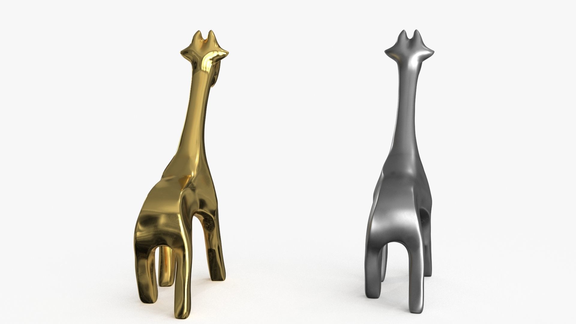Giraffe Figurines Statuette Low-poly 3D model_10