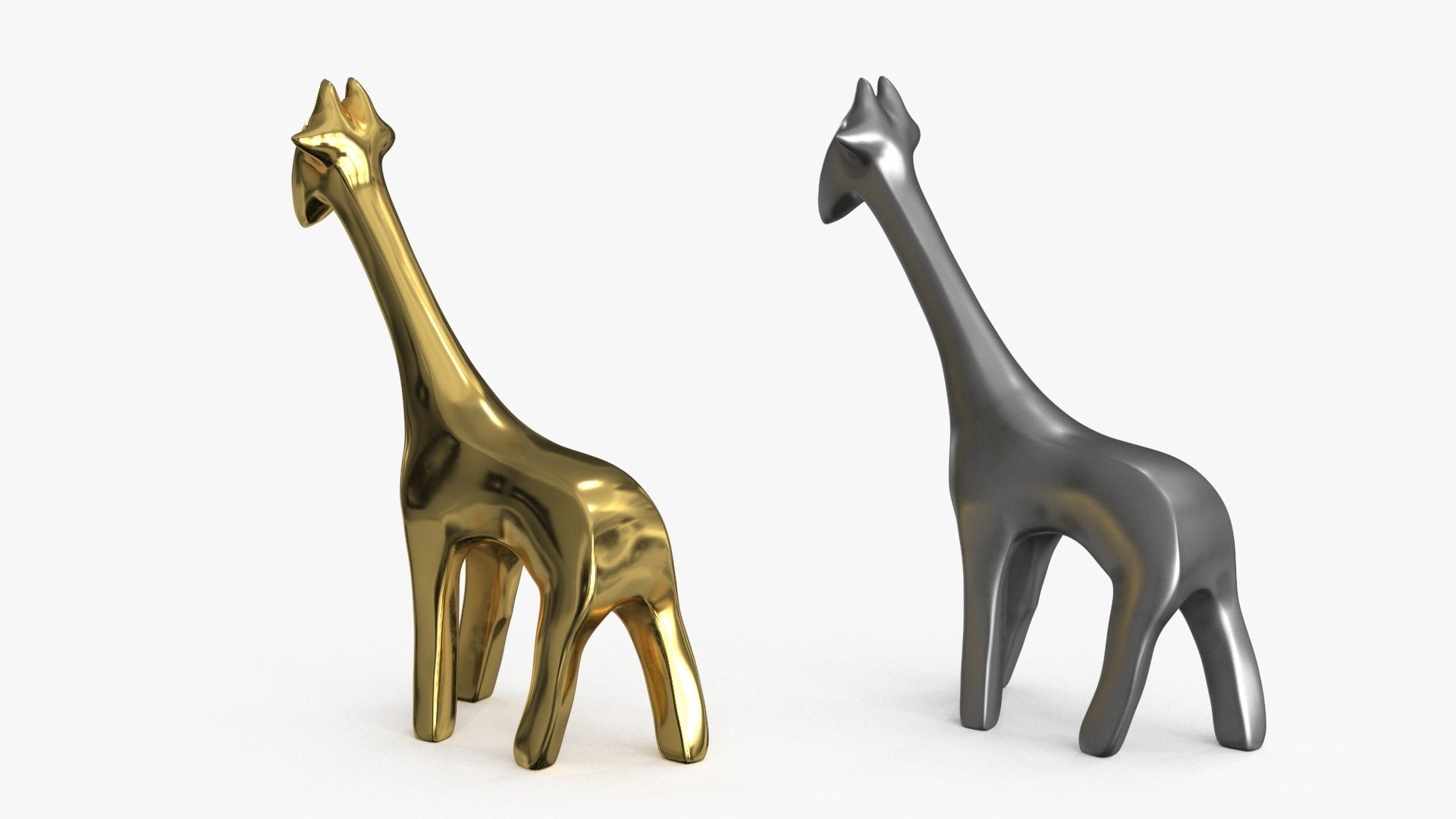 Giraffe Figurines Statuette Low-poly 3D model_11