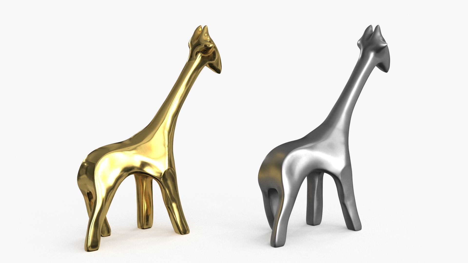 Giraffe Figurines Statuette Low-poly 3D model_9