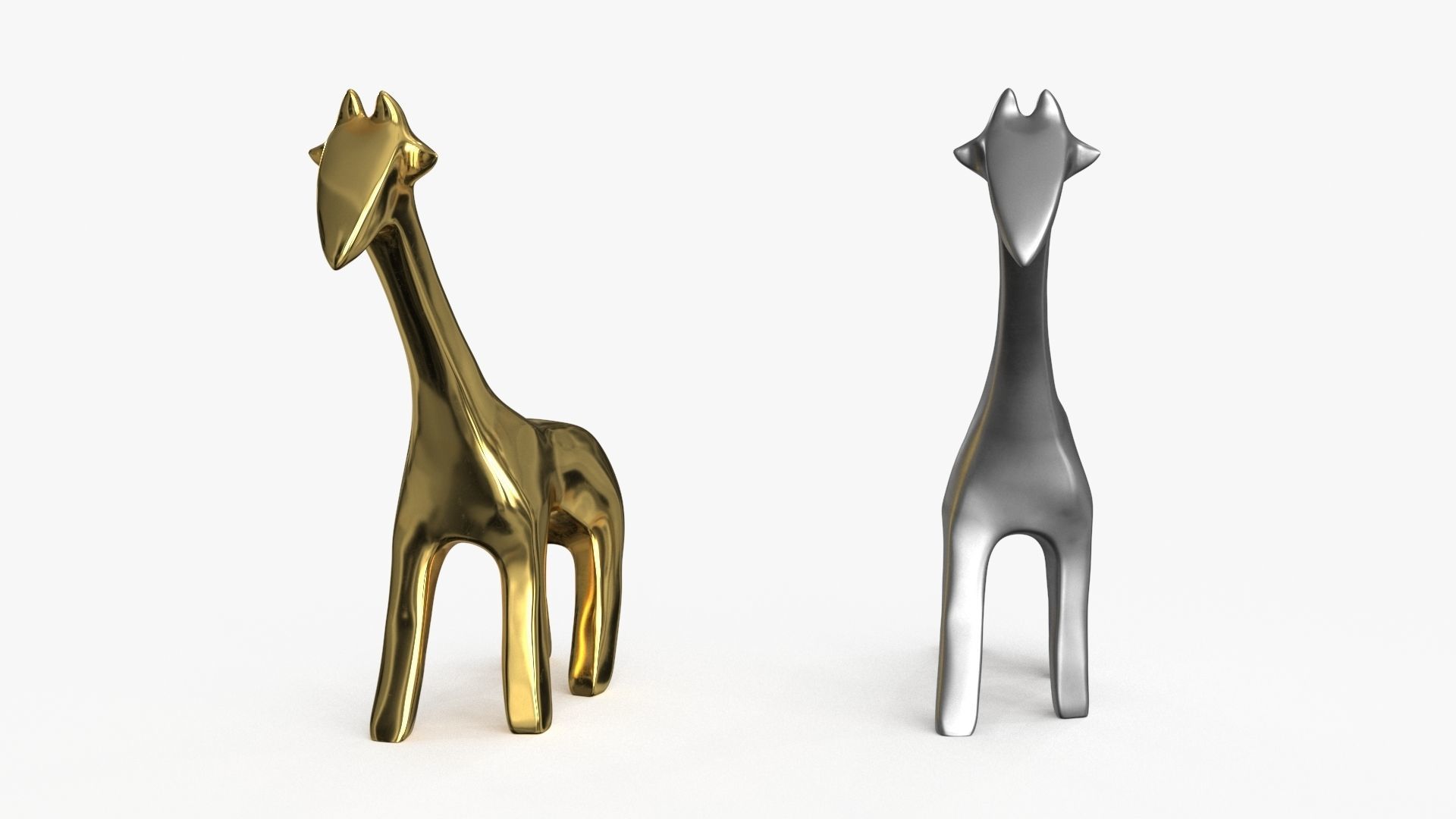 Giraffe Figurines Statuette Low-poly 3D model_14